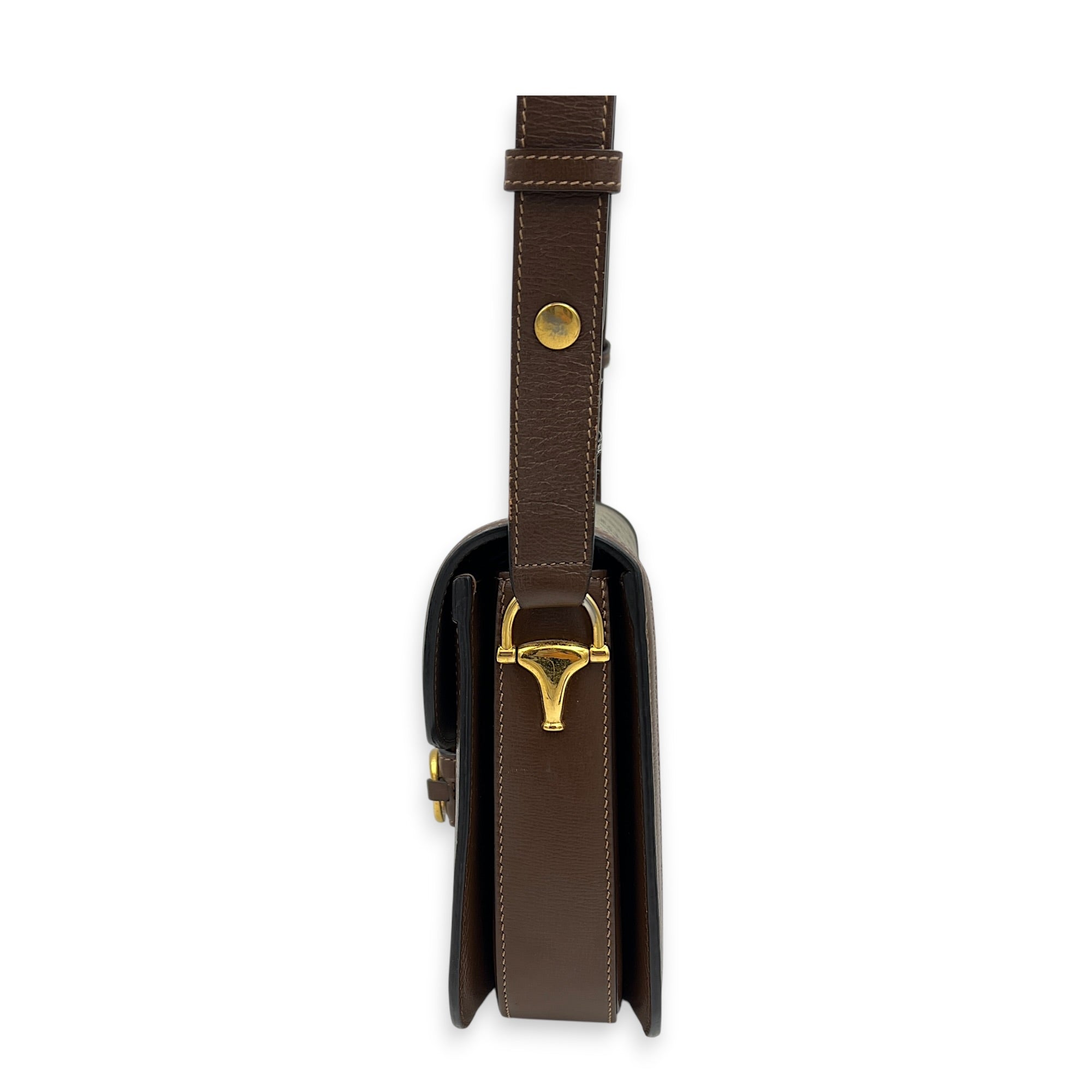 Horsebit 1955 Brown Shoulder Bag in, Gold hardware