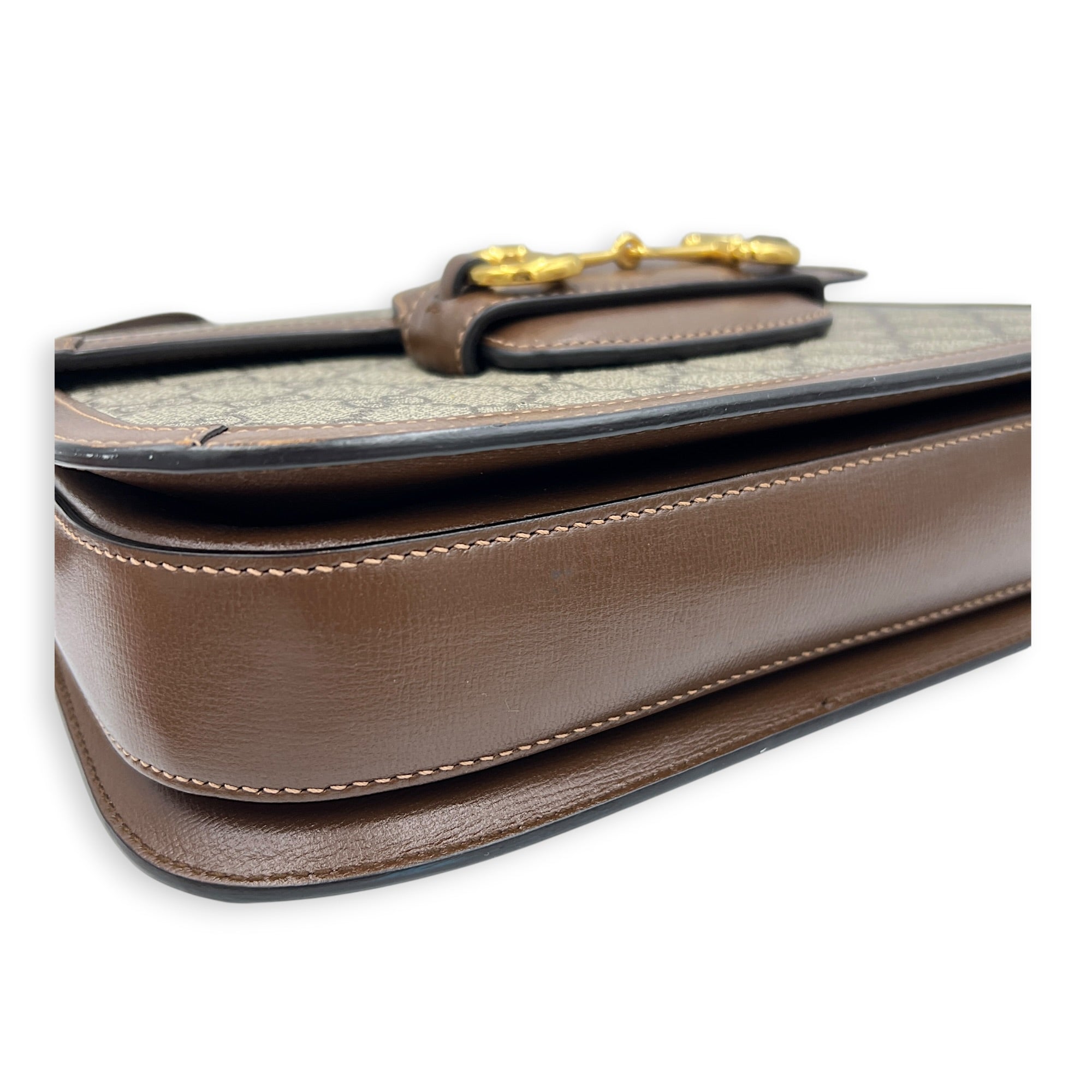 Horsebit 1955 Brown Shoulder Bag in, Gold hardware
