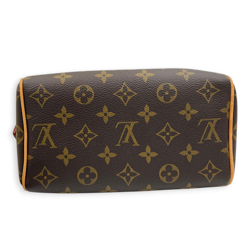 Speedy Bandouliere Top Handle Bag 20 Brown in Monogram Coated Canvas, Gold hardware
