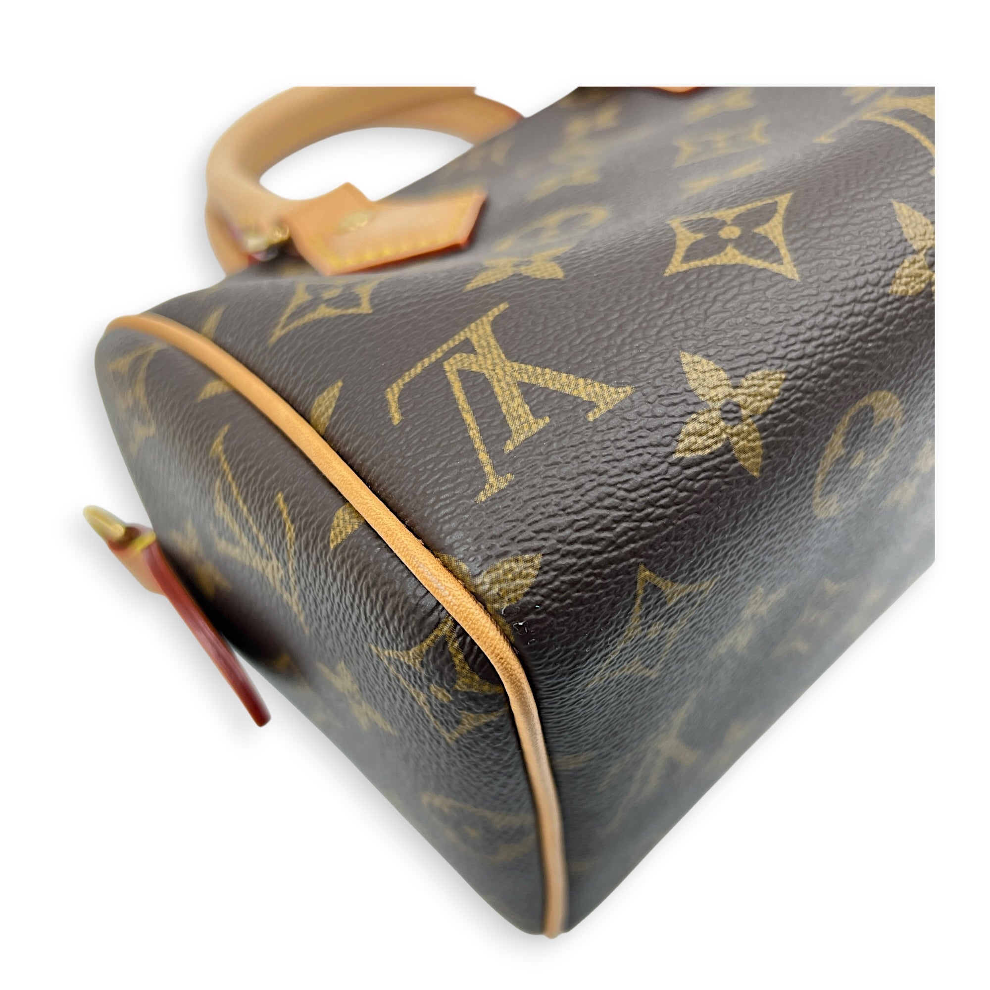 Speedy Bandouliere Top Handle Bag 20 Brown in Monogram Coated Canvas, Gold hardware