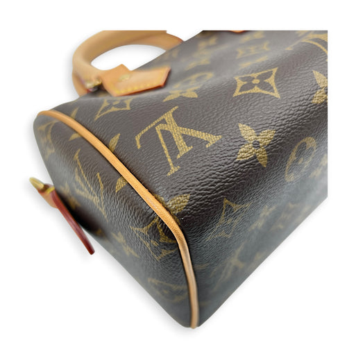 Speedy Bandouliere Top Handle Bag 20 Brown in Monogram Coated Canvas, Gold hardware