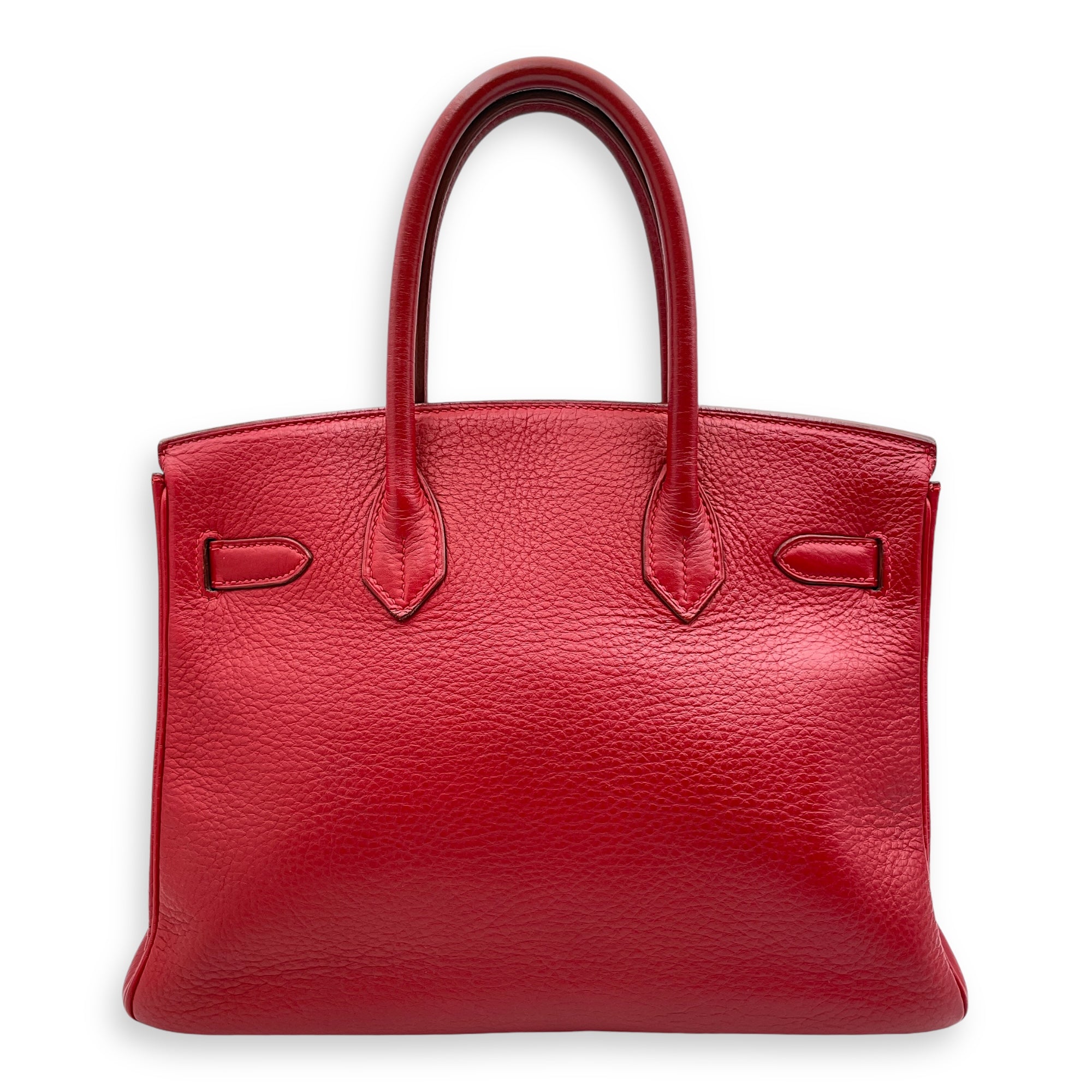 Birkin 30 Rouge Vif in Clemence Silver hardware