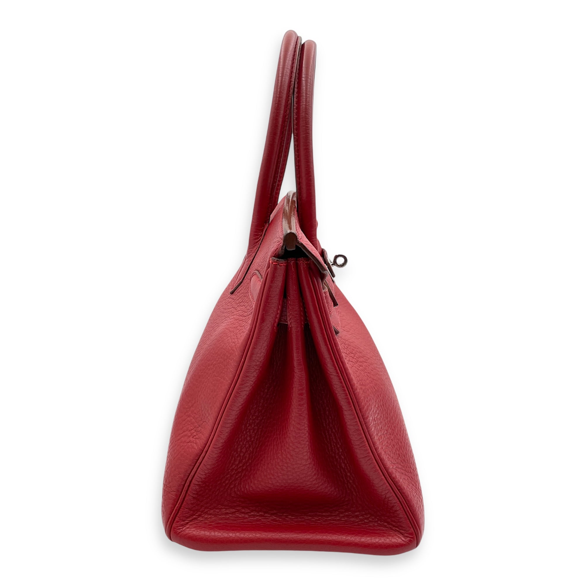 Birkin 30 Rouge Vif in Clemence Silver hardware