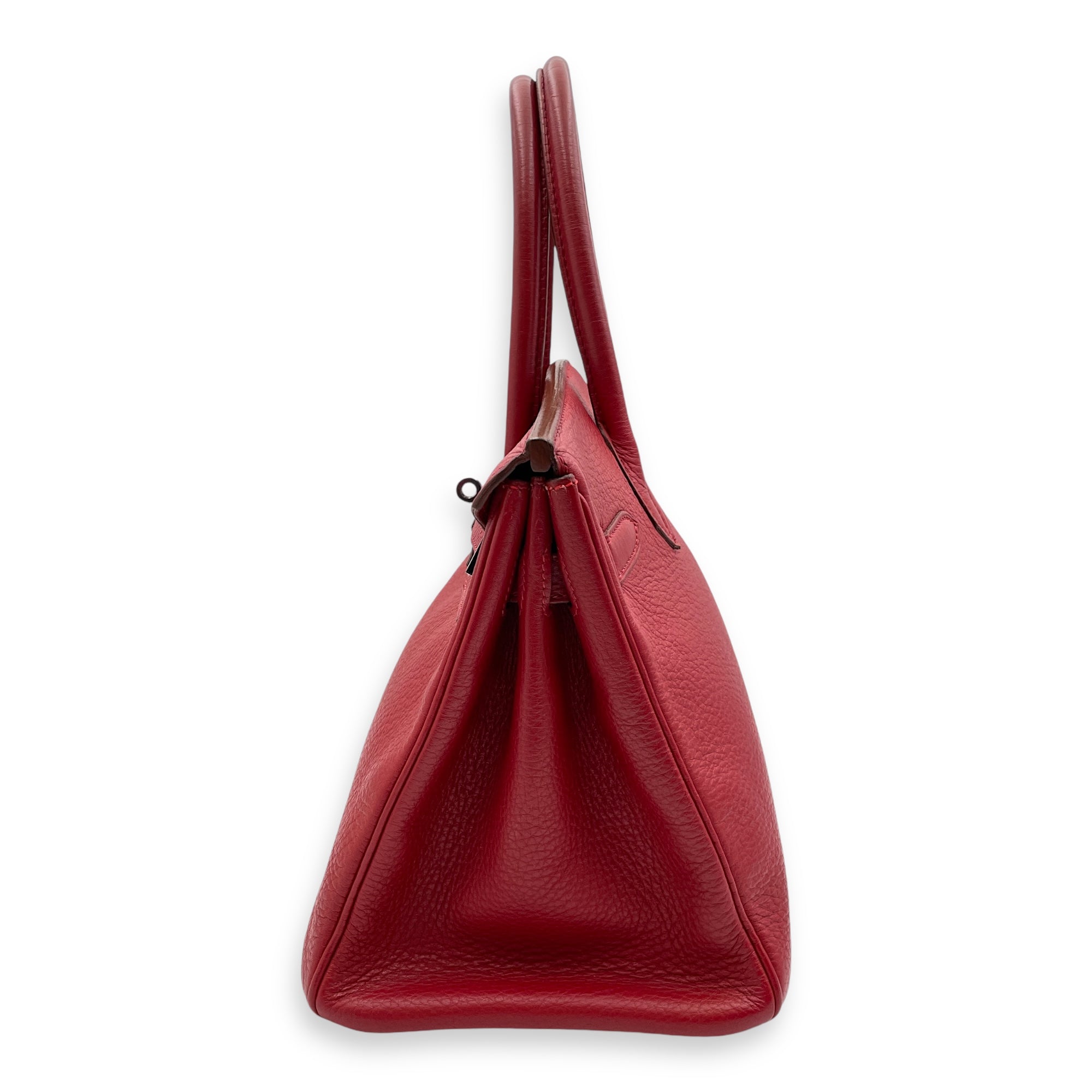Birkin 30 Rouge Vif in Clemence Silver hardware
