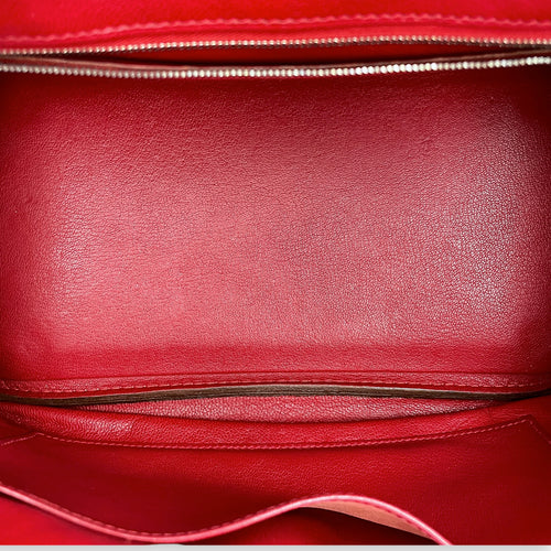 Birkin 30 Rouge Vif in Clemence Silver hardware