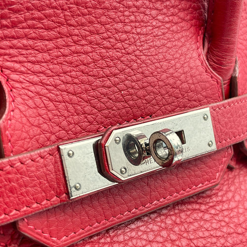Birkin 30 Rouge Vif in Clemence Silver hardware