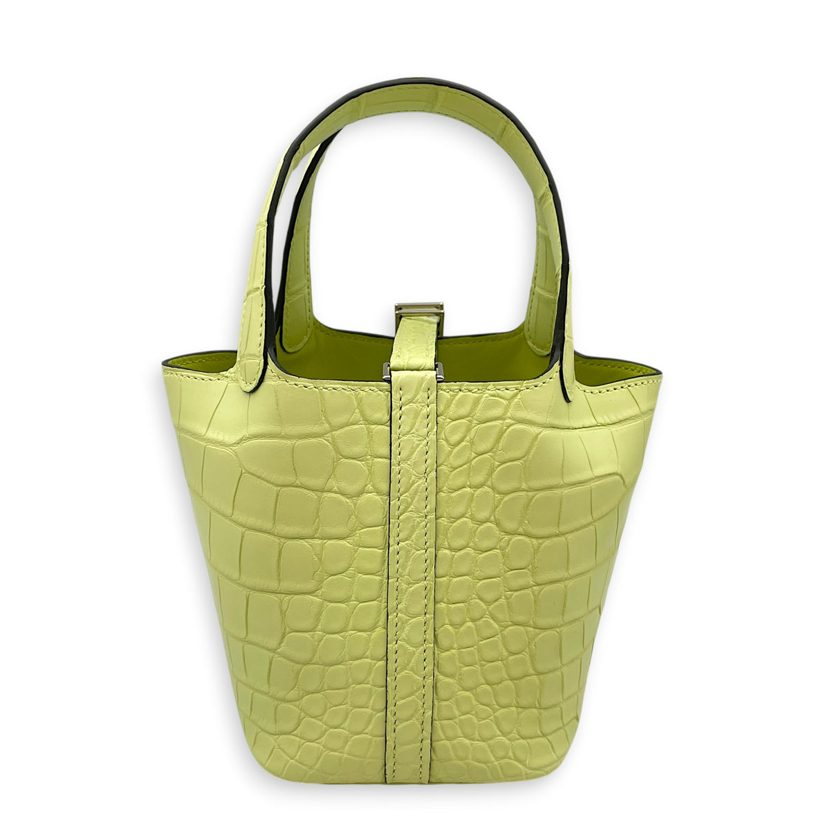 Picotin Micro Jaune Bourgeon in Matte Alligator Palladium hardware