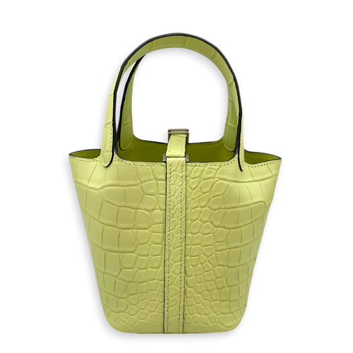 Picotin Micro Jaune Bourgeon in Matte Alligator Palladium hardware