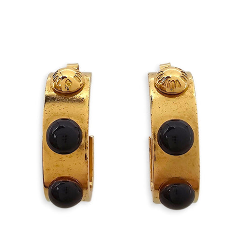 Gimme A Clue Hoop Earrings in Black CL2411-7014 1
