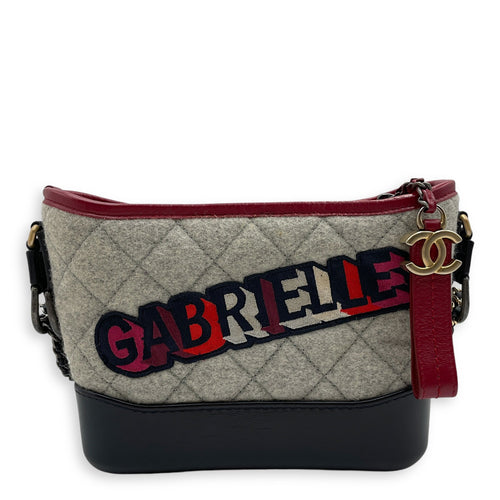 Gabrielle Hobo Small Grey,red, pink, black Shoulder Bag in Calfskin 3-Tone hardware CL2412-7885 1