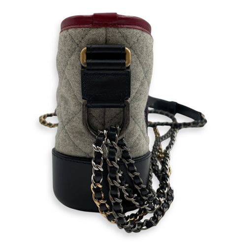 Gabrielle Hobo Small Grey,red, pink, black Shoulder Bag in Calfskin 3-Tone hardware CL2412-7885 4