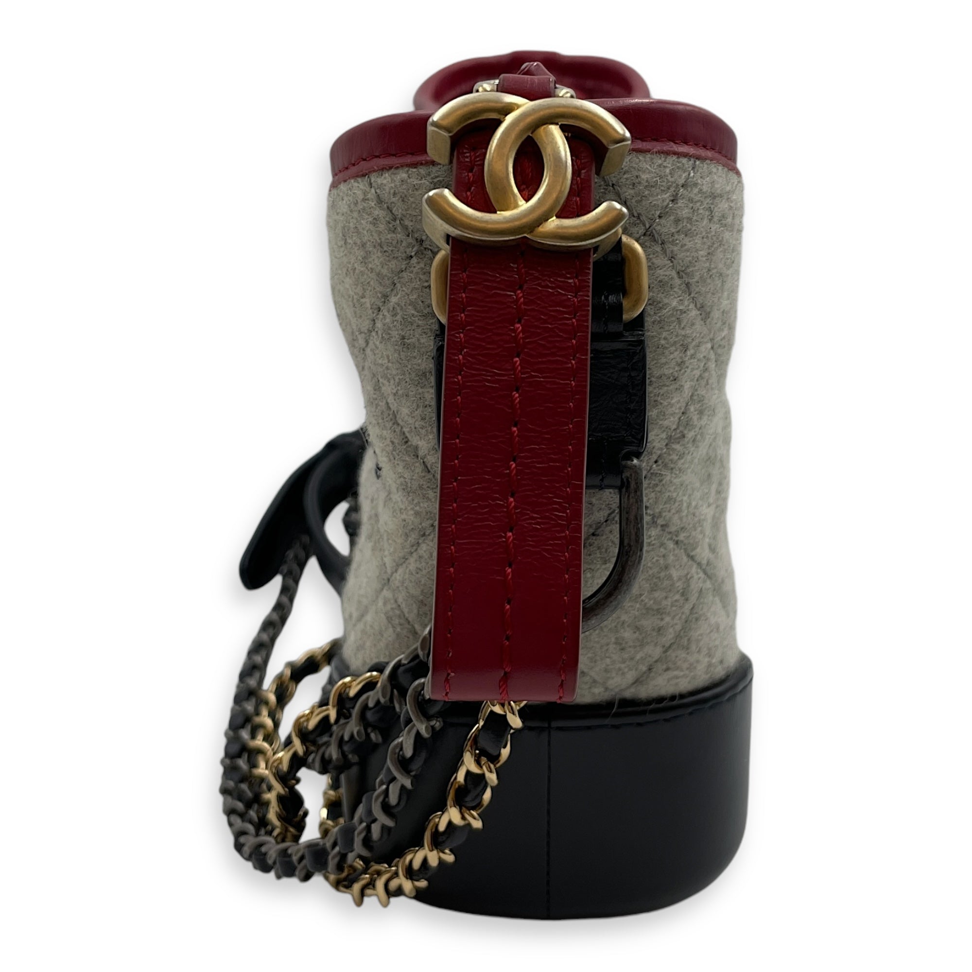 Gabrielle Hobo Small Grey,red, pink, black Shoulder Bag in Calfskin 3-Tone hardware CL2412-7885 5
