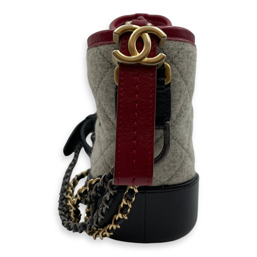 Gabrielle Hobo Small Grey,red, pink, black Shoulder Bag in Calfskin 3-Tone hardware CL2412-7885 5