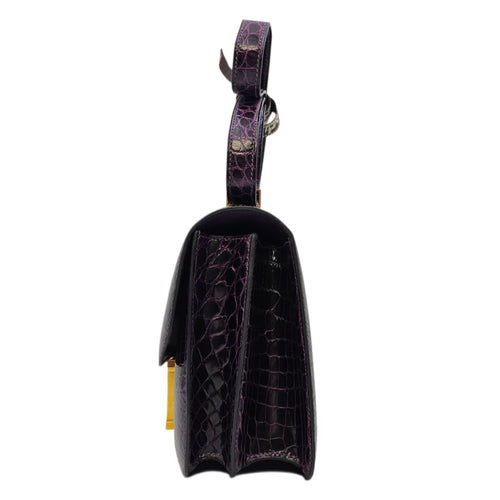 Constance 24 Amethyst in Shiny Alligator Gold hardware