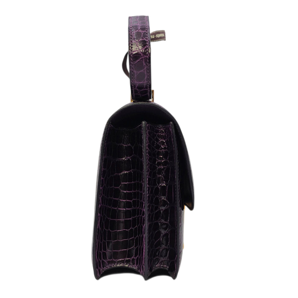 Constance 24 Amethyst in Shiny Alligator Gold hardware