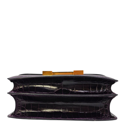 Constance 24 Amethyst in Shiny Alligator Gold hardware