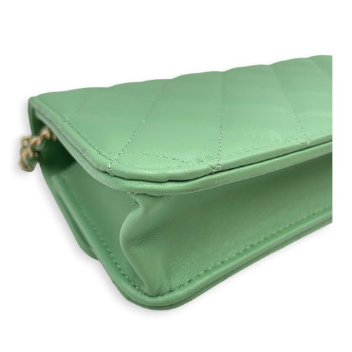 Top Handle Mini Apple Green  Crossbody Bag in Lambskin Gold hardware