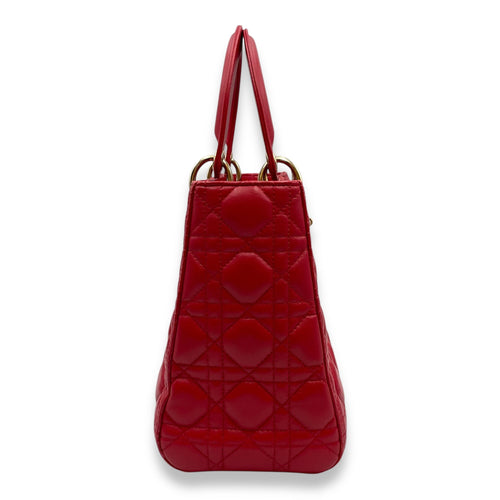 Lady Dior Medium Lambskin Others Red Top Handle Bag in Lambskin Gold hardware CL2508-15213 3