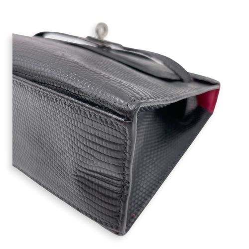 Kelly Pochette Black in Lizard Varanus Niloticus Ruthenium hardware CL2509-15365 10