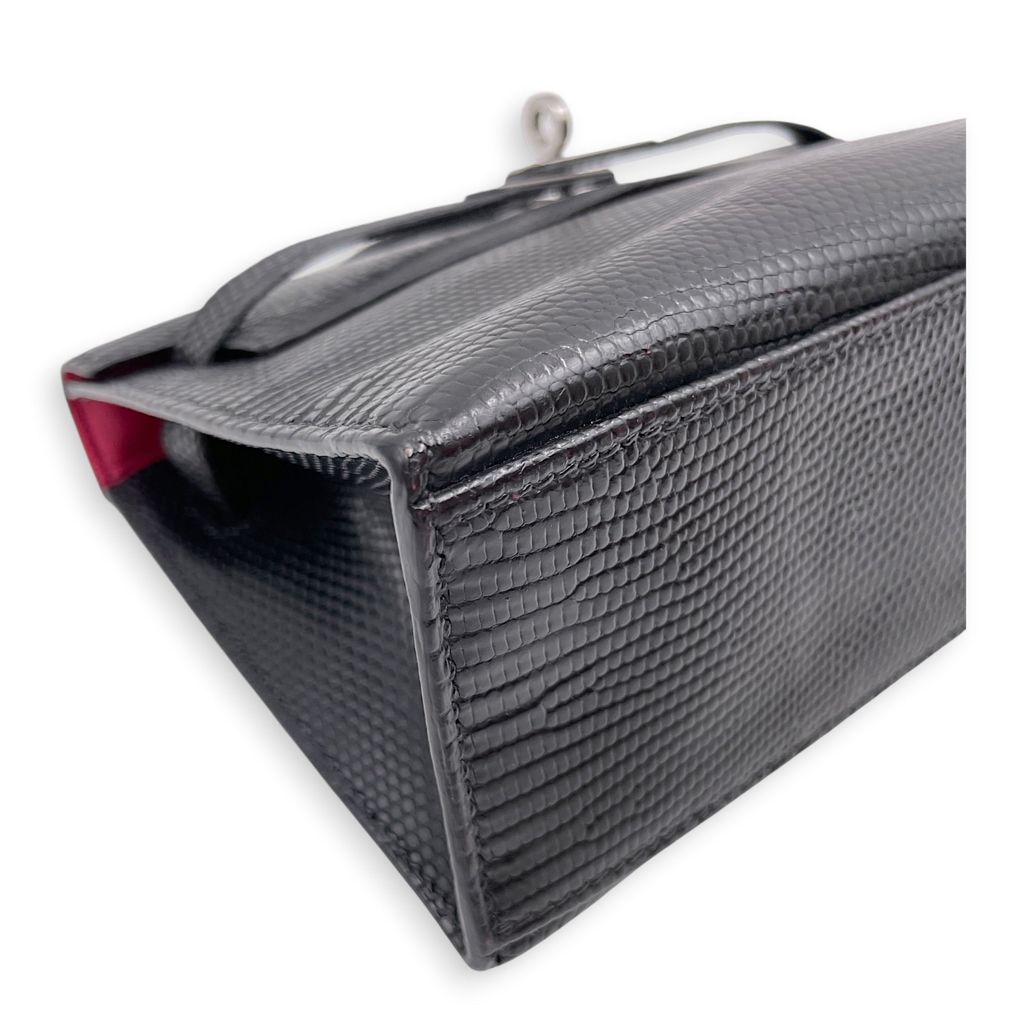 Kelly Pochette Black in Lizard Varanus Niloticus Ruthenium hardware CL2509-15365 11