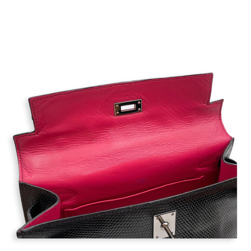 Kelly Pochette Black in Lizard Varanus Niloticus Ruthenium hardware CL2509-15365 12