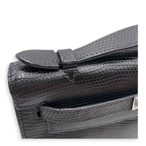 Kelly Pochette Black in Lizard Varanus Niloticus Ruthenium hardware CL2509-15365 13
