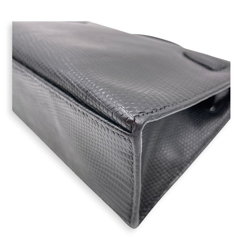 Kelly Pochette Black in Lizard Varanus Niloticus Ruthenium hardware CL2509-15365 14