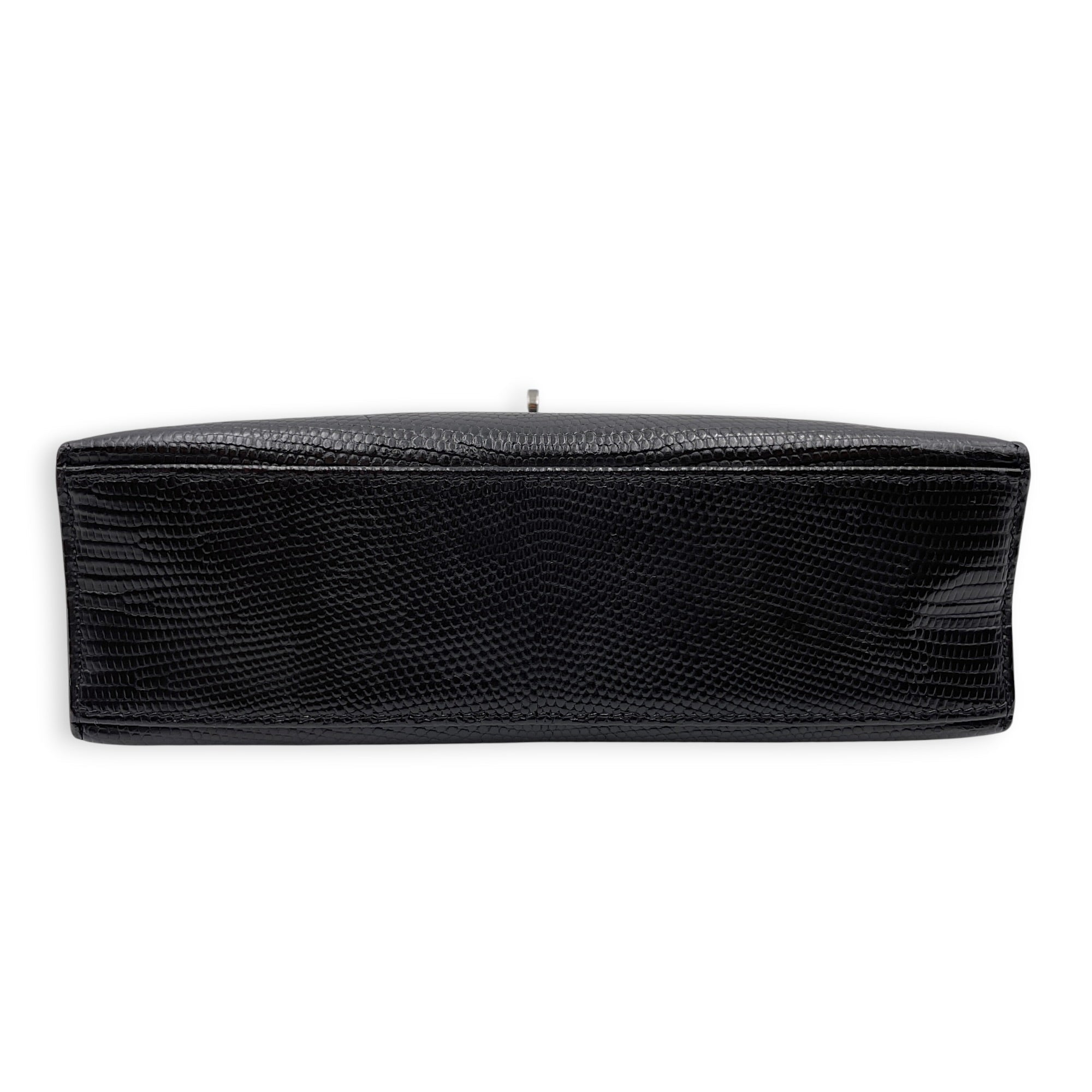 Kelly Pochette Black in Lizard Varanus Niloticus Ruthenium hardware CL2509-15365 2