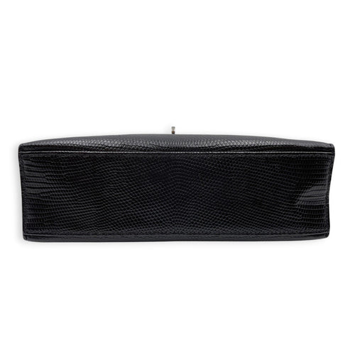 Kelly Pochette Black in Lizard Varanus Niloticus Ruthenium hardware CL2509-15365 2