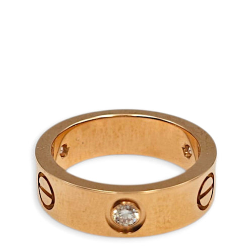Love, Classic Model, 3 Diamonds 51 Ring in Rose Gold Hardware CL2510-16146 1