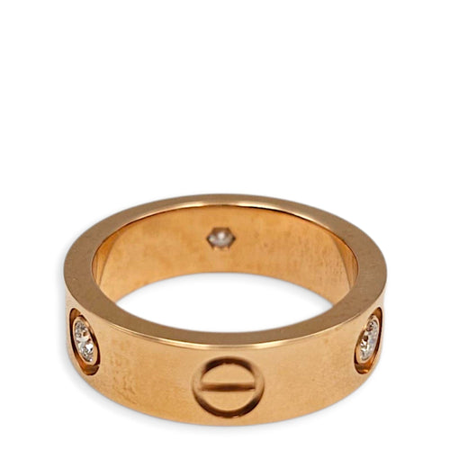 Love, Classic Model, 3 Diamonds 51 Ring in Rose Gold Hardware CL2510-16146 2
