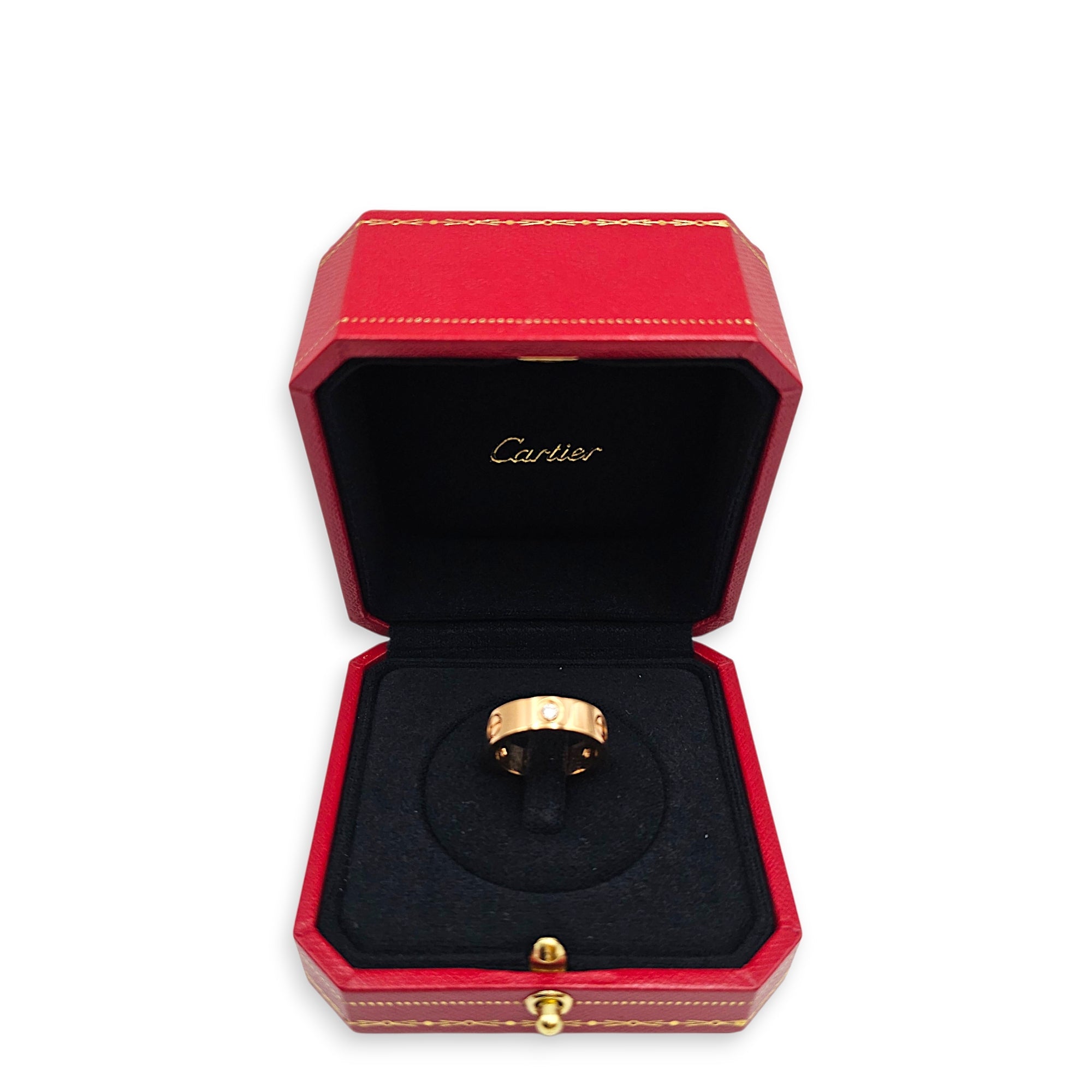 Love, Classic Model, 3 Diamonds 51 Ring in Rose Gold Hardware CL2510-16146 3