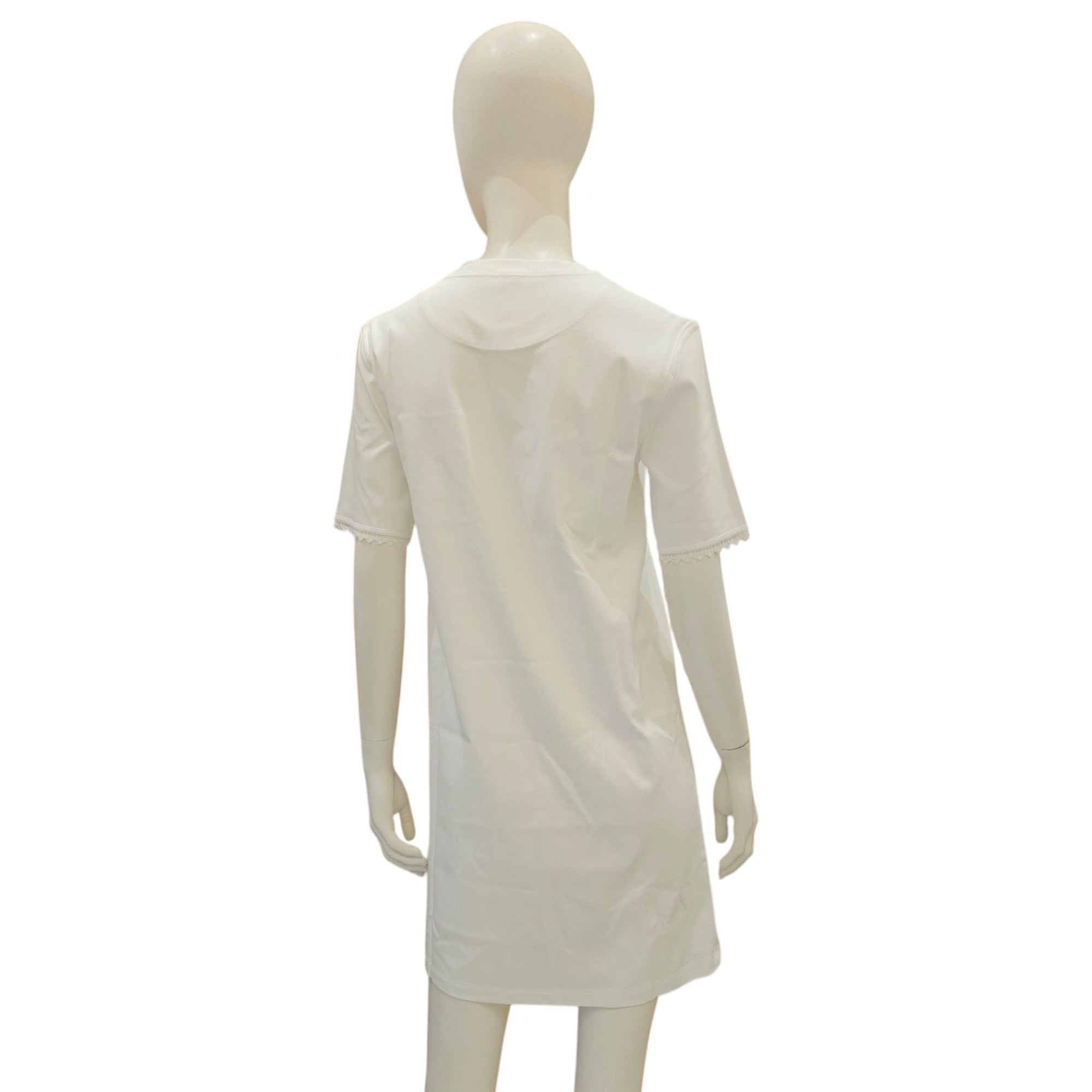 Embroidered-Pocket Flared Dress 34 White Ready-To-Wear CL2510-16238 2
