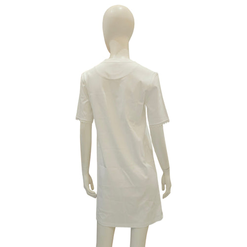 Embroidered-Pocket Flared Dress 34 White Ready-To-Wear CL2510-16238 2