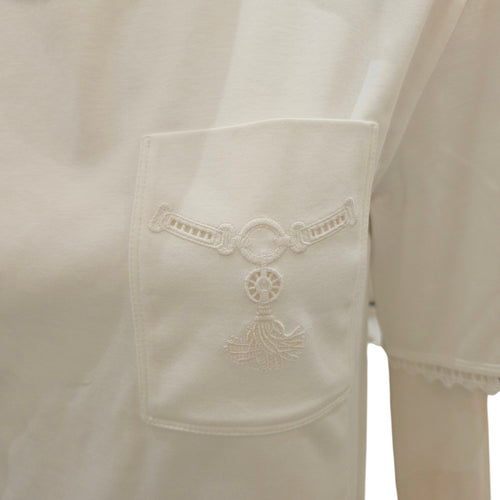 Embroidered-Pocket Flared Dress 34 White Ready-To-Wear CL2510-16238 3