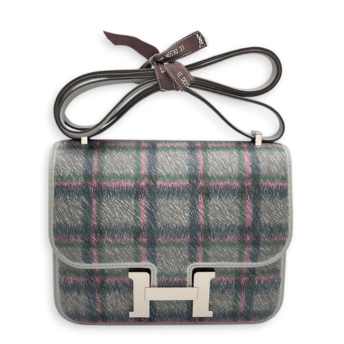 Constance Mirror Tartan Mini Blue Glacier/Blue Prusse-Bubblegum in Swift Palladium hardware CL2510-16567 1