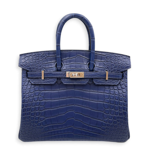 Birkin 25 Blue Saphir in Matte Alligator Palladium hardware CL2510-16608 1
