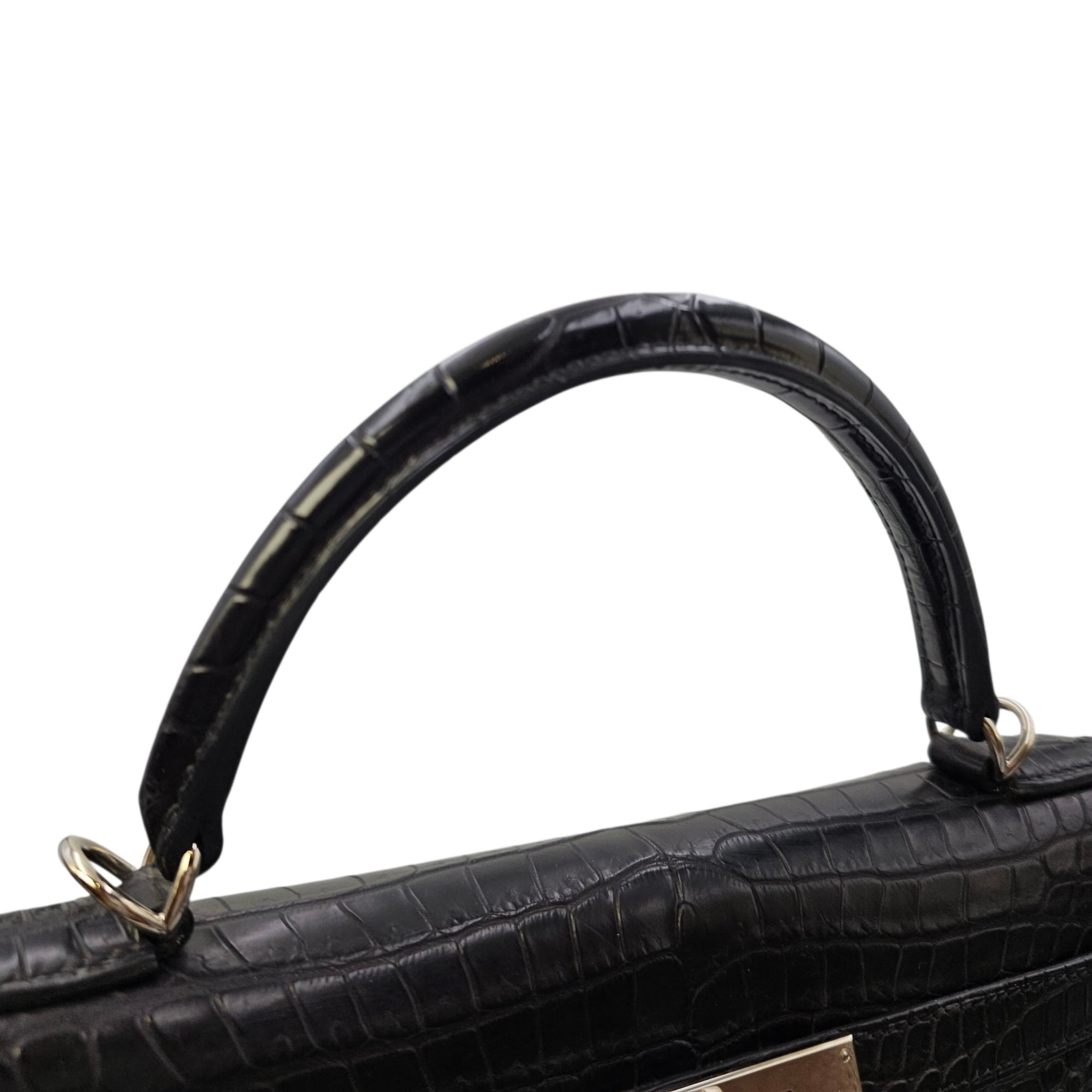 Kelly 32 Black in Matte Porosus Palladium hardware CL2511-16879 11