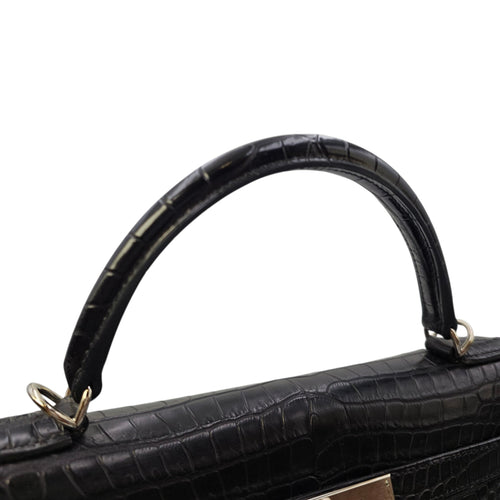 Kelly 32 Black in Matte Porosus Palladium hardware CL2511-16879 11