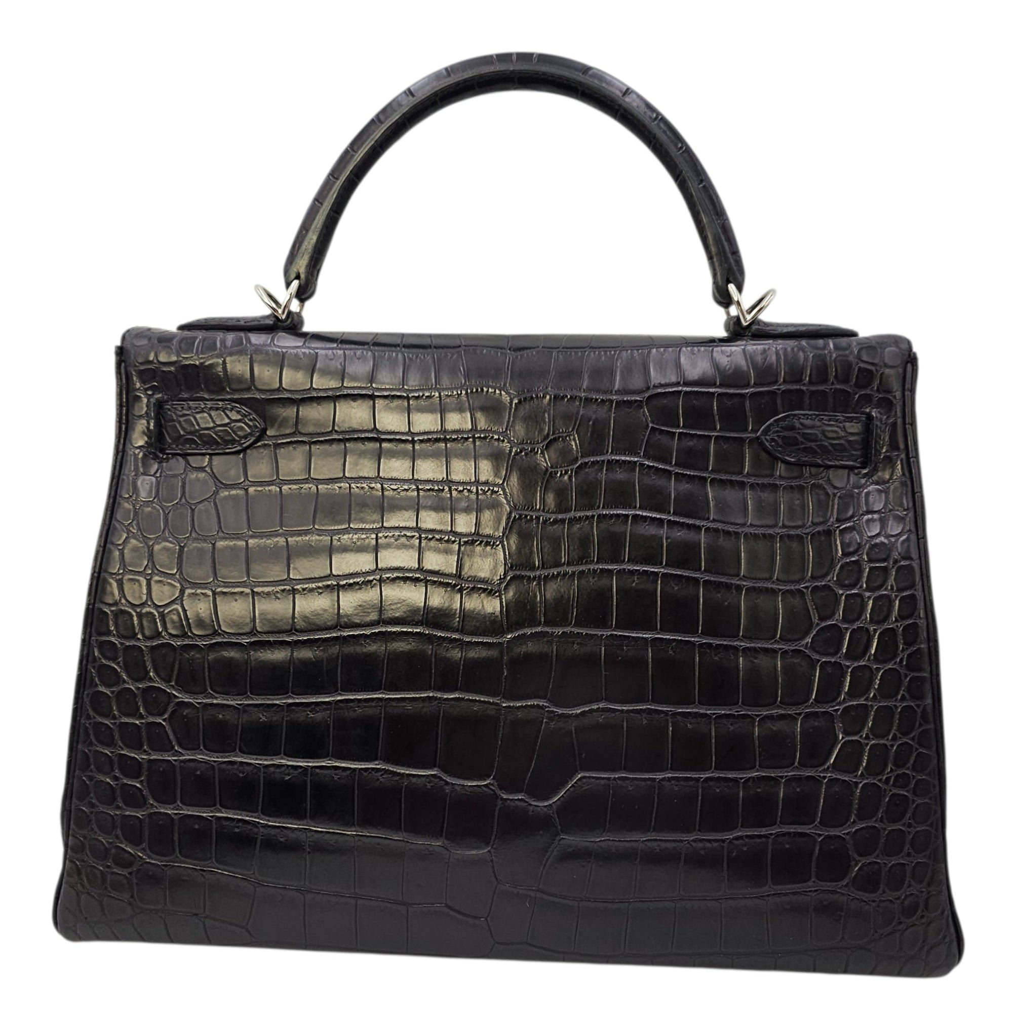 Kelly 32 Black in Matte Porosus Palladium hardware CL2511-16879 2