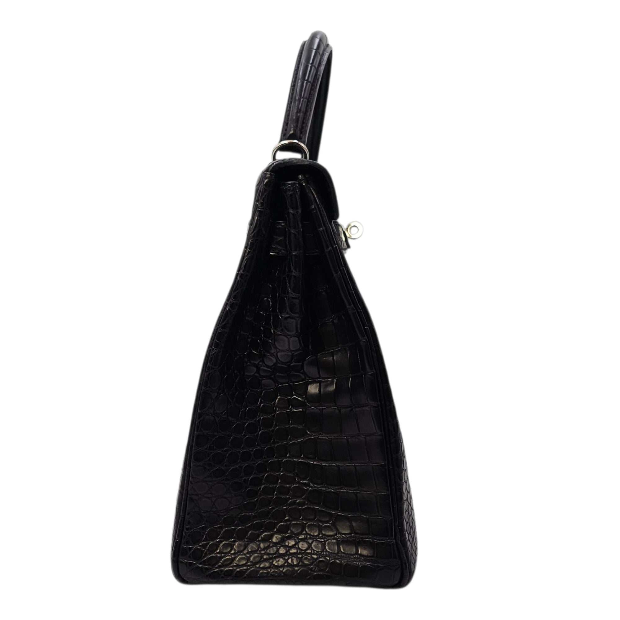 Kelly 32 Black in Matte Porosus Palladium hardware CL2511-16879 3