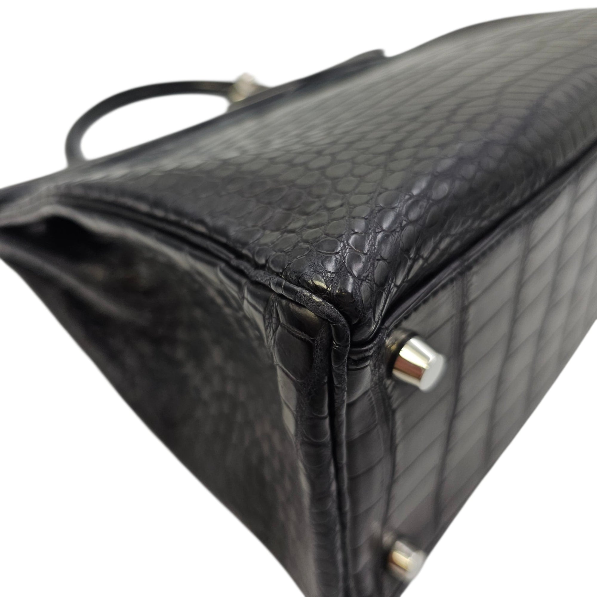 Kelly 32 Black in Matte Porosus Palladium hardware CL2511-16879 9