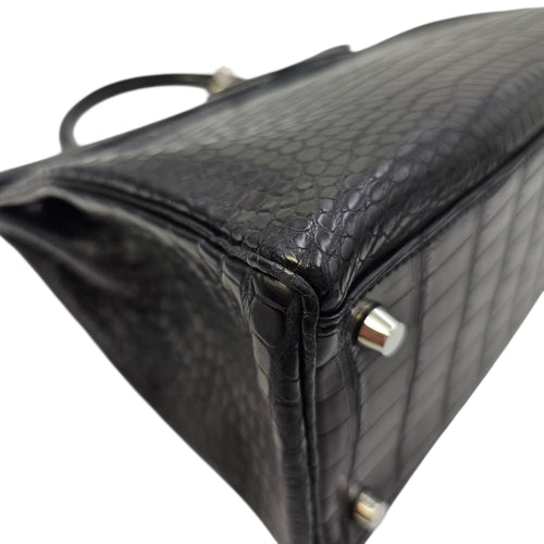 Kelly 32 Black in Matte Porosus Palladium hardware CL2511-16879 9