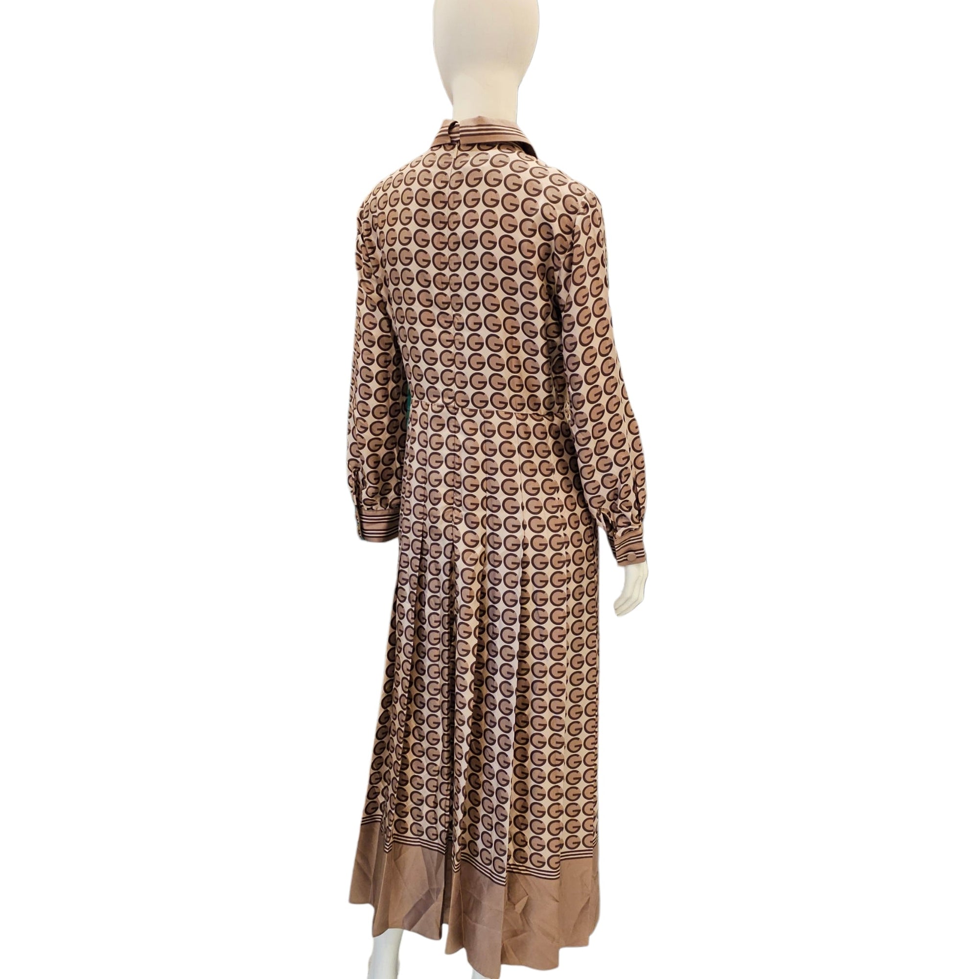 GG Twill Shirt Dress 42 Brown Ready-To-Wear in Silk CL2511-17228 2