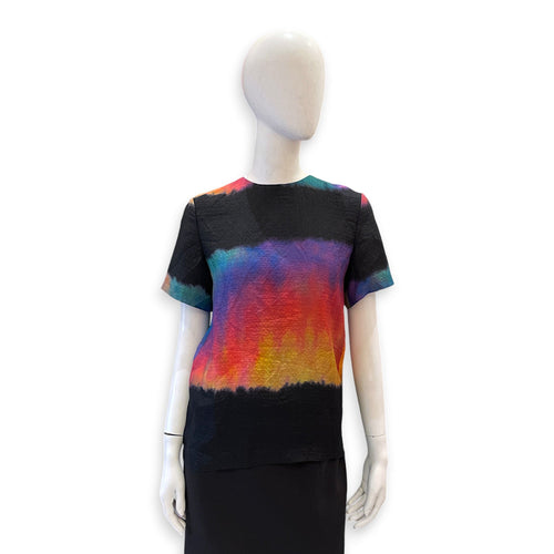 Rainbow Tie-Dye Blouse 34 Black Ready-To-Wear in Silk Gold hardware CL2511-17230 1