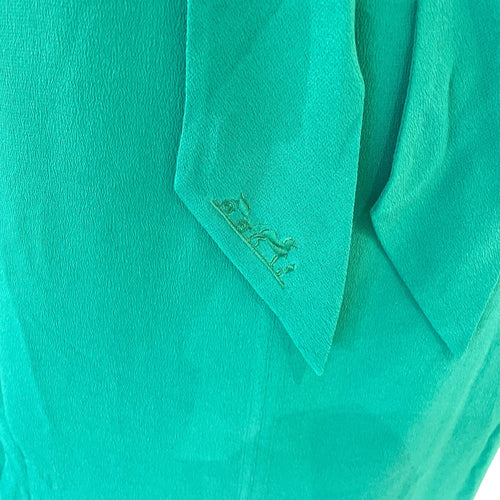 Tie-Front Dress 38 Green Ready-To-Wear in Silk CL2511-17232 3
