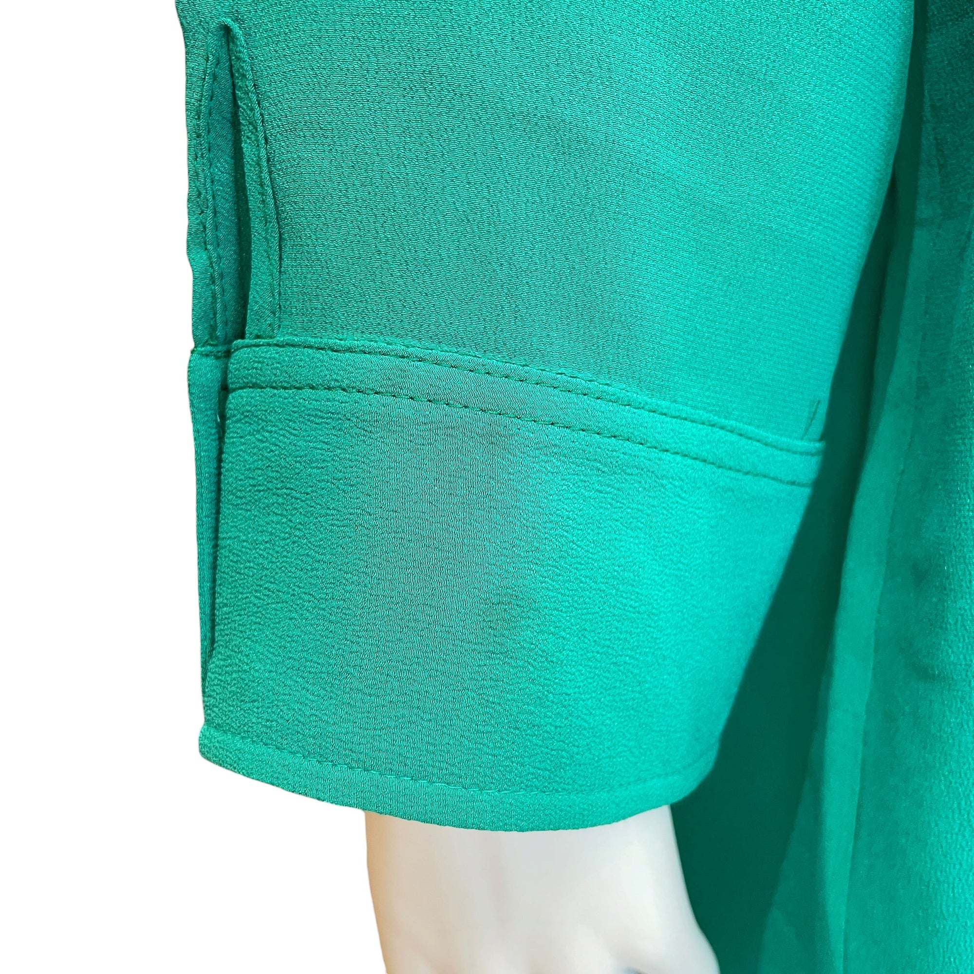 Tie-Front Dress 38 Green Ready-To-Wear in Silk CL2511-17232 5