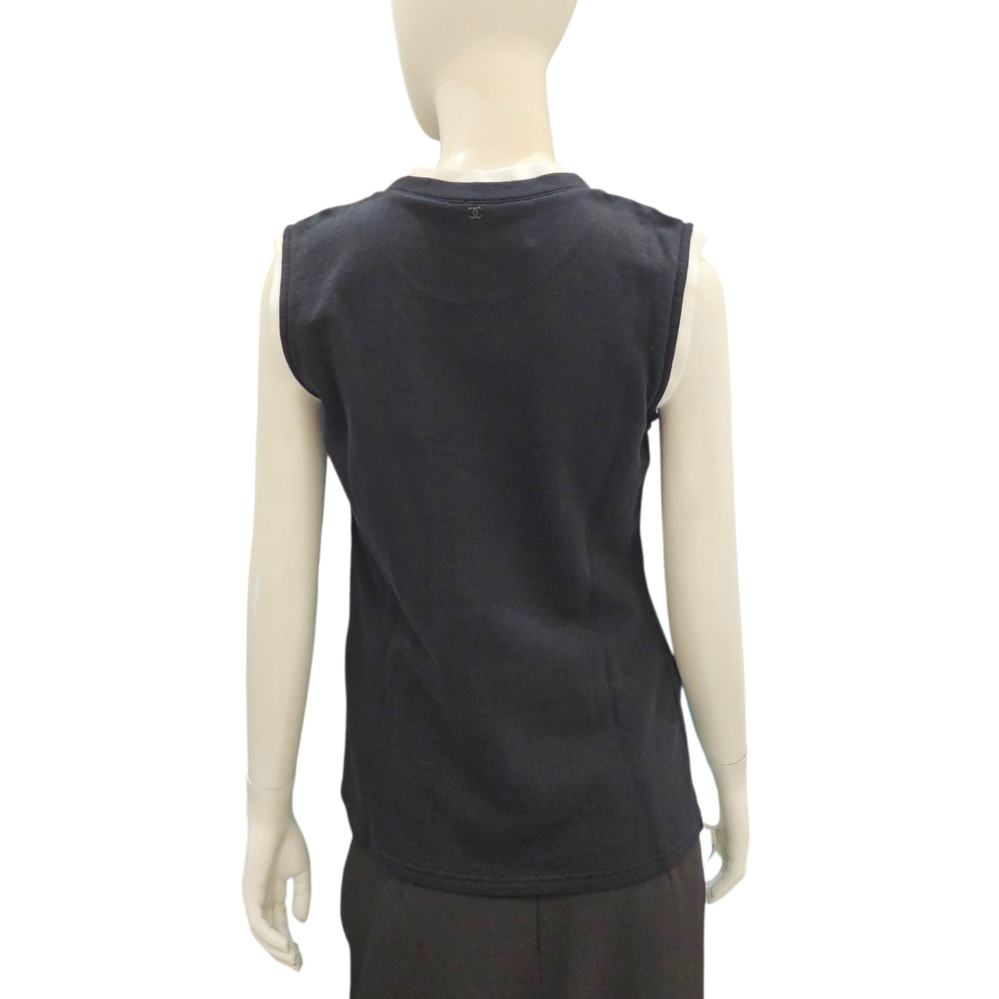 No 5-Print Sleeveless Tank Top 34 Black Ready-To-Wear in Cotton CL2511-17256 2