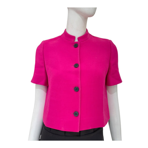 Fuchsia Pink Stand -Collar Jacket 34 Ready-To-Wear in Wool CL2511-17317 1