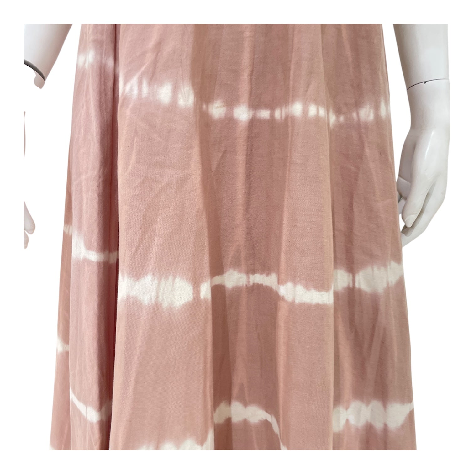 Tie Dye Camel White Flare Skirt Size 34 Ready-To-Wear in Cotton